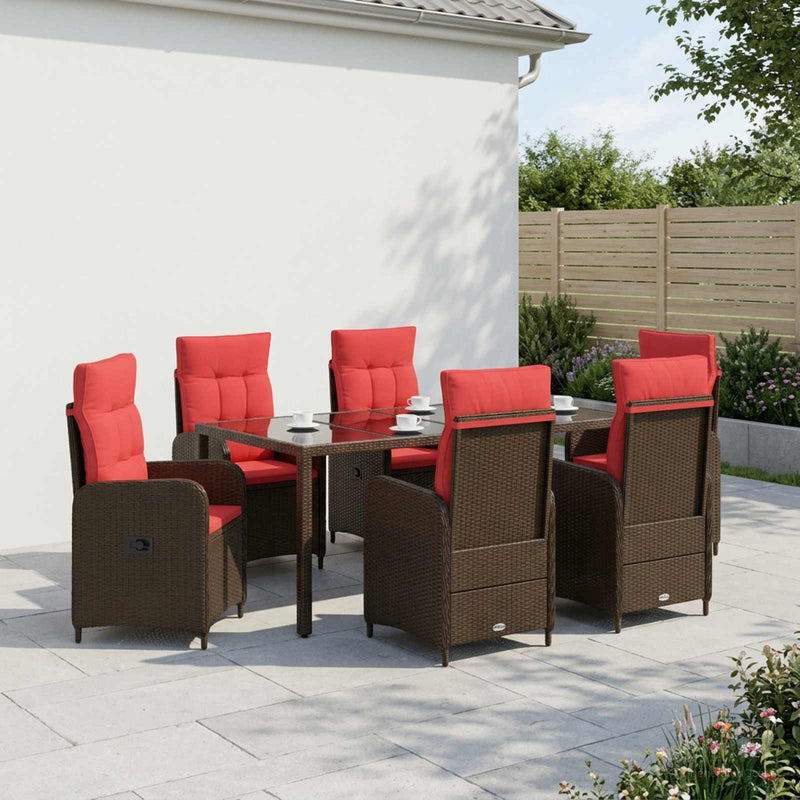 Set dining pentru exterior 7 buc. poliratan