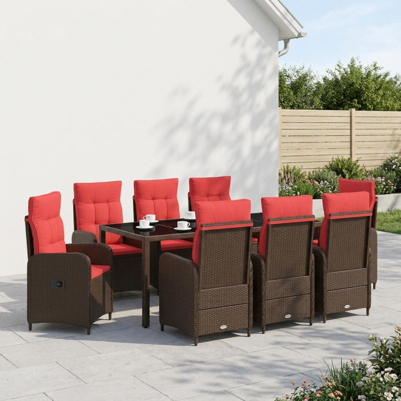 Set dining pentru exterior 9 buc. poliratan
