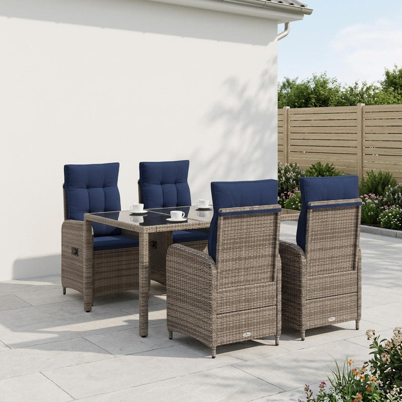 Set dining pentru exterior 5 buc. poliratan