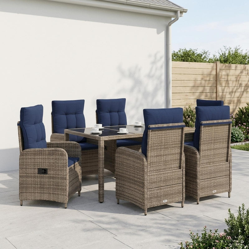 Set dining pentru exterior 7 buc. poliratan