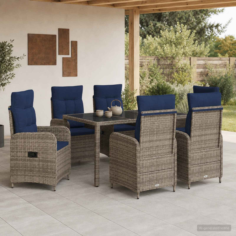 Set dining pentru exterior 7 buc. poliratan