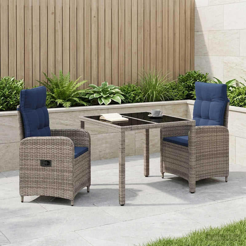 Set dining pentru exterior 3 buc. poliratan