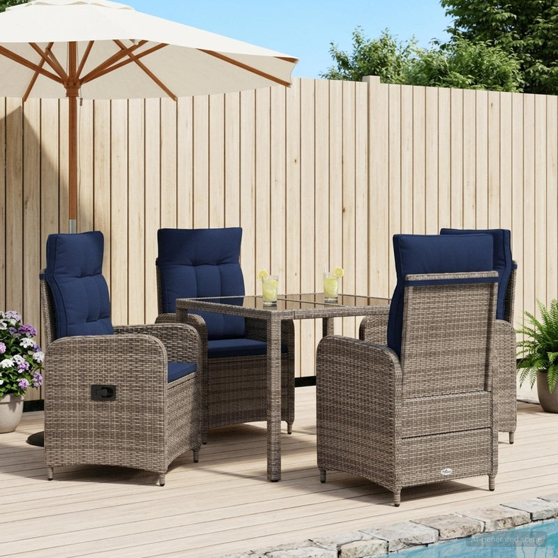 Set dining pentru exterior 5 buc. poliratan