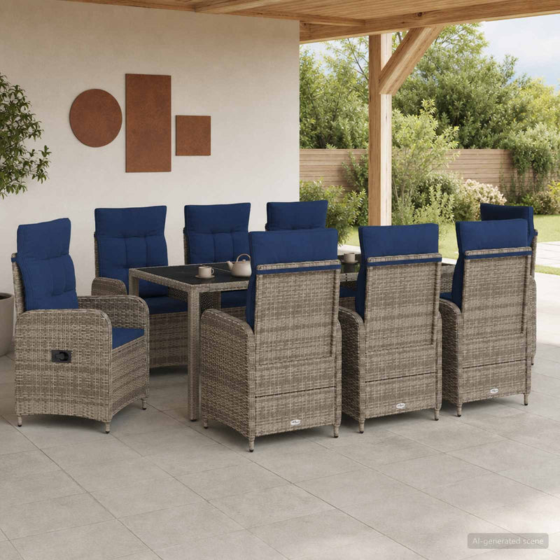 Set dining pentru exterior 9 buc. poliratan