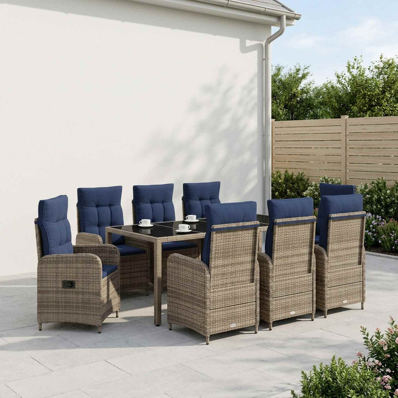 Set dining pentru exterior 9 buc. poliratan