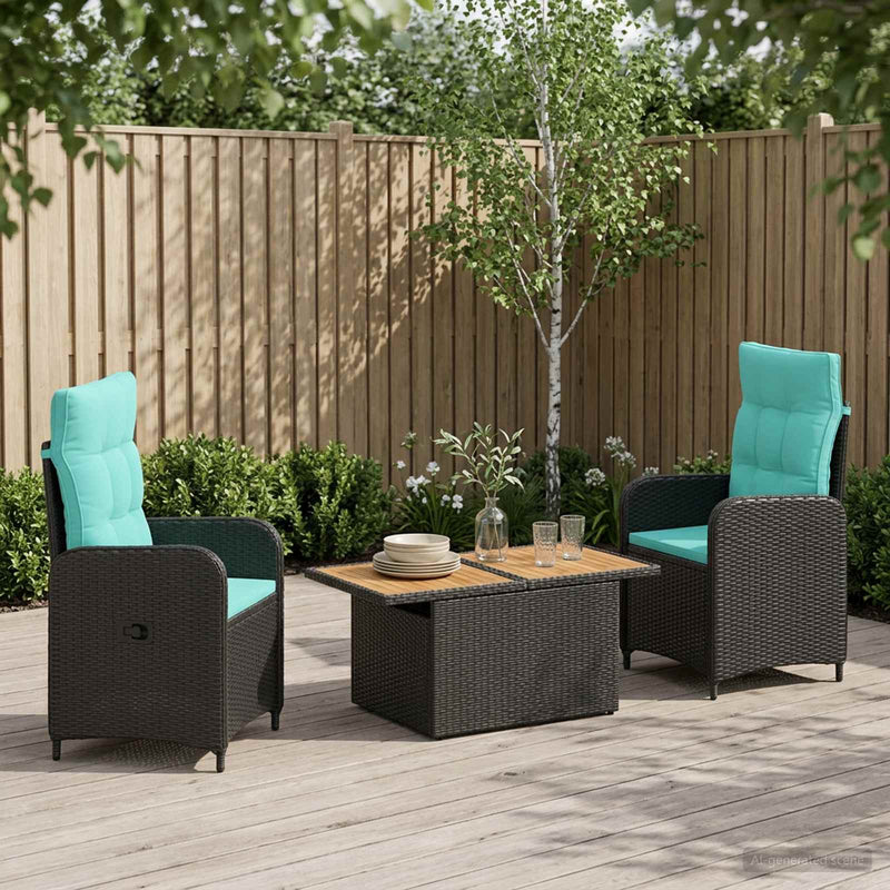 Set dining pentru exterior 3 buc. poliratan