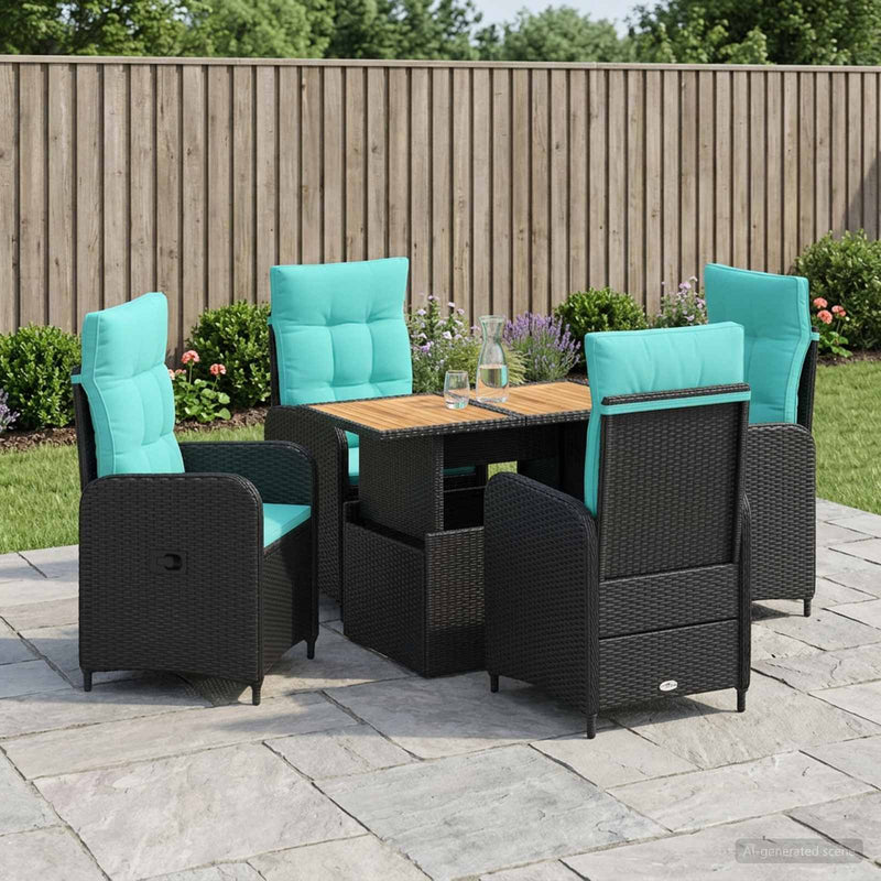 Set dining pentru exterior 5 buc. poliratan