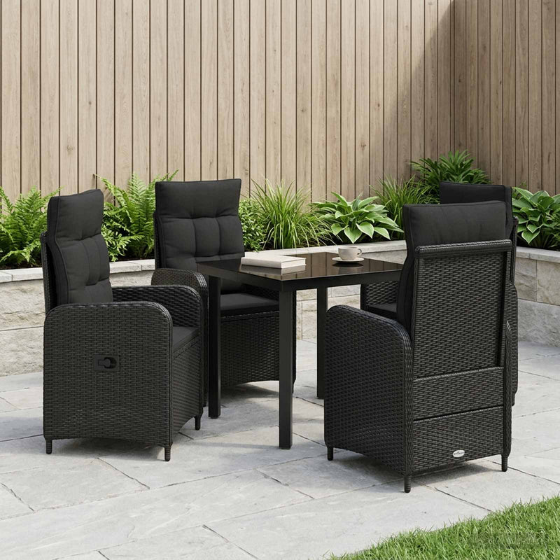 Set de masă pentru grădină 5 buc. Negru