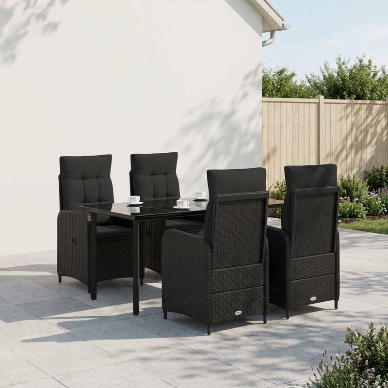 Set de masă pentru grădină 5 buc. Negru