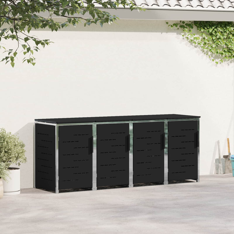Depozitare pentru Containere cu Roți for 4 Bins 240L Negru