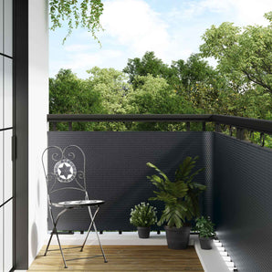 Ecran de balcon Gri închis 300 x 90 cm poliratan