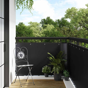 Ecran pentru balcon cu găici 300 x 80 cm poliratan Negru