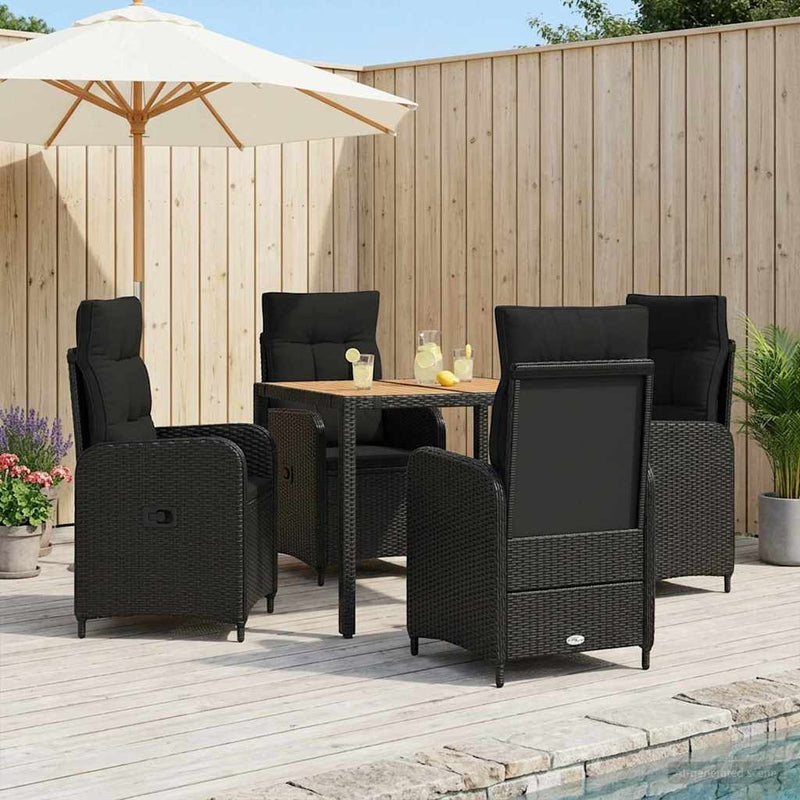 Set dining pentru exterior 5 buc. Negru