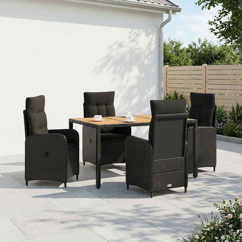 Set dining pentru exterior 5 buc. Negru