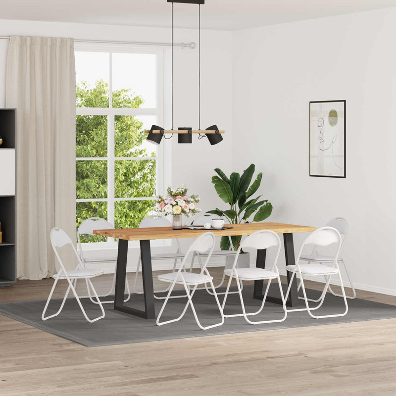 Scaun pliant 8 buc. Piele artificială Alb 48 x 43,5 x 81 cm