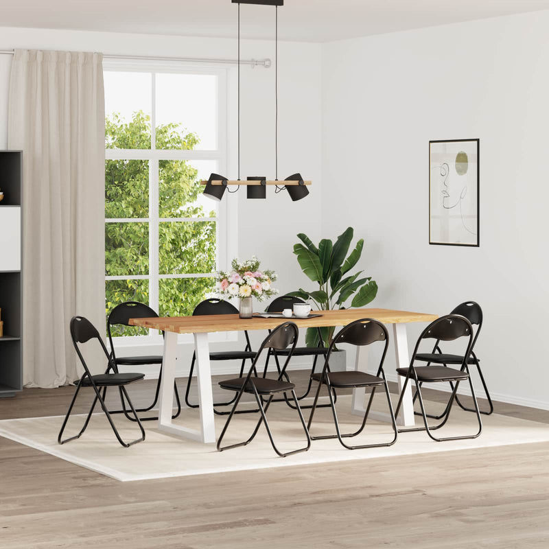 Scaun pliant 8 buc. Piele artificială Negru 48 x 43,5 x 81 cm