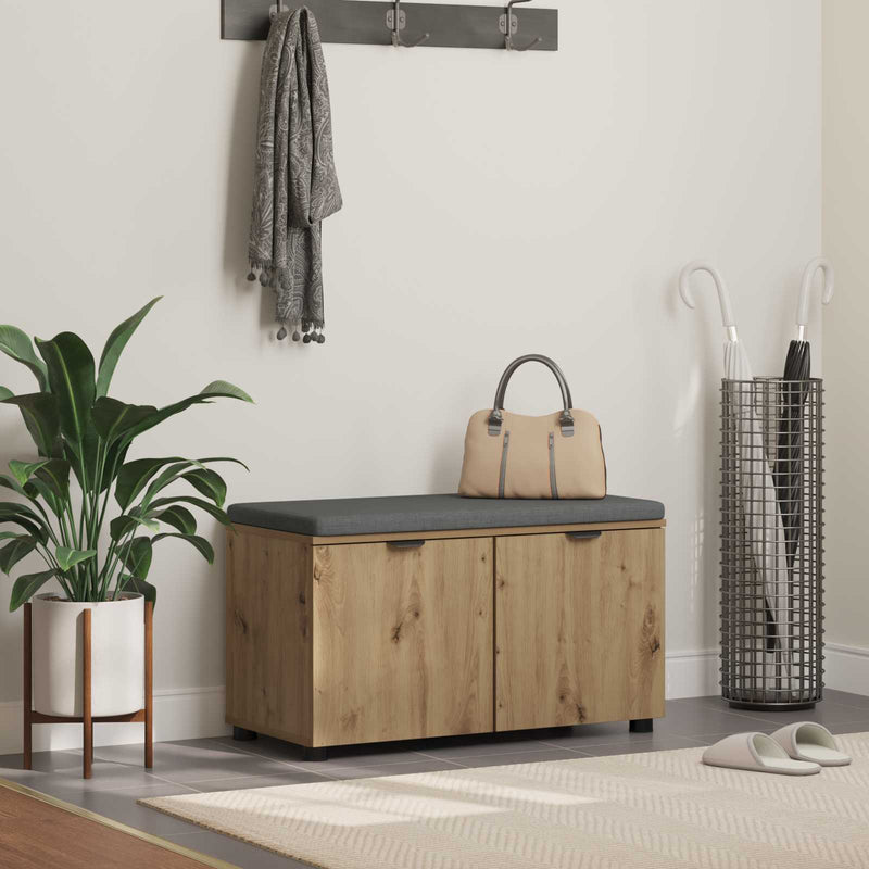 Bancă pentru pantofi cu pernă Stejar Artizanal 80 x 38 x 46 cm