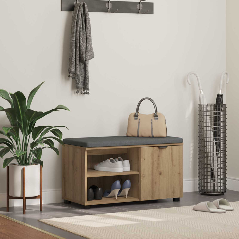 Bancă pentru pantofi cu pernă Stejar Artizanal 80 x 38 x 46 cm