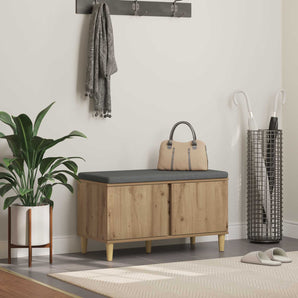 Bancă pentru pantofi cu pernă Stejar Artizanal 80 x 38 x 46 cm