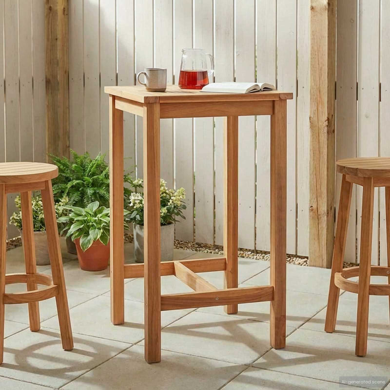 Masă de bar natural 60 x 60 x 105 cm Teak solid