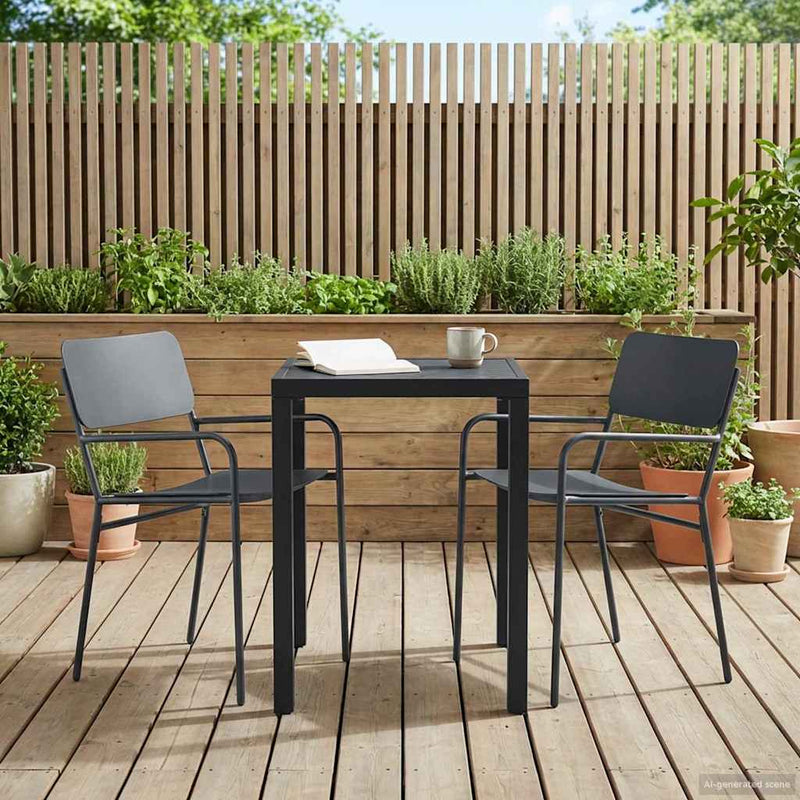 Set de Mobilier pentru Exterior 3 buc. Antracit Oțel