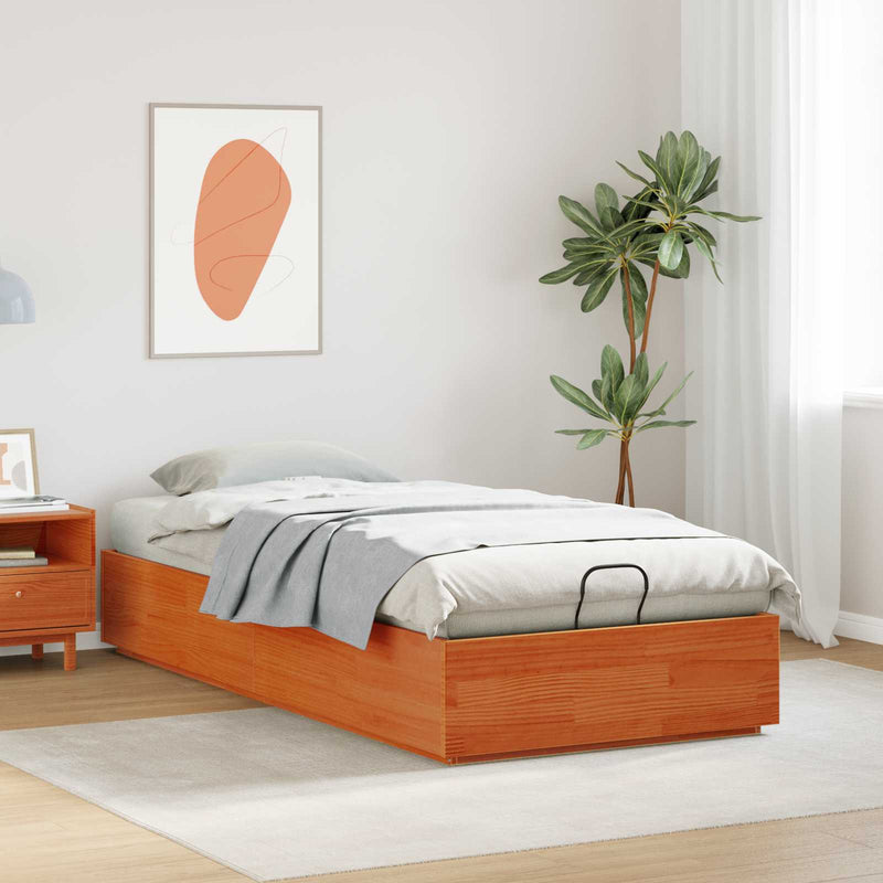 Cadru de pat ottoman cu depozitare Maro ceruit 100 x 200 cm