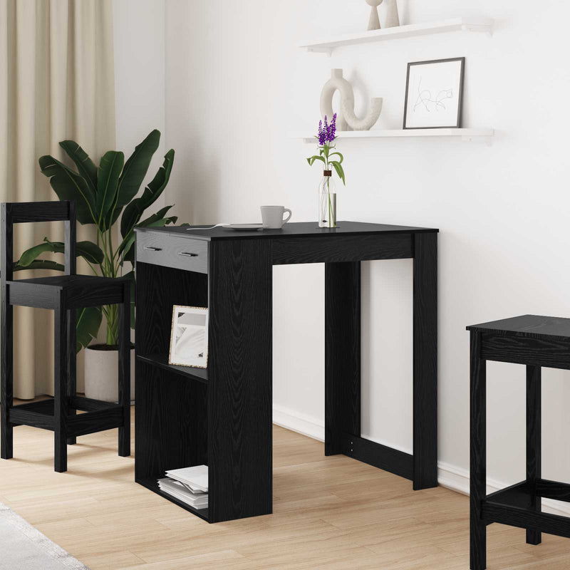 Masă de bar 102 x 70 x 103,5 cm Lemn prelucrat Stejar Negru