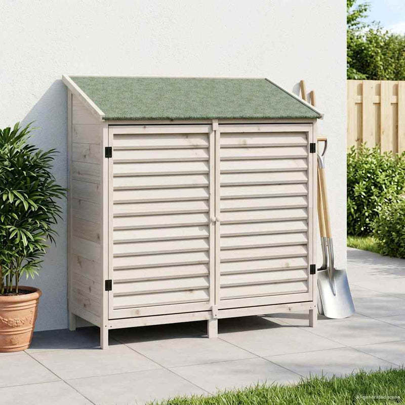 Sălaș de grădină Alb 106 x 56 x 113,5 cm Lemn de Brad Solid