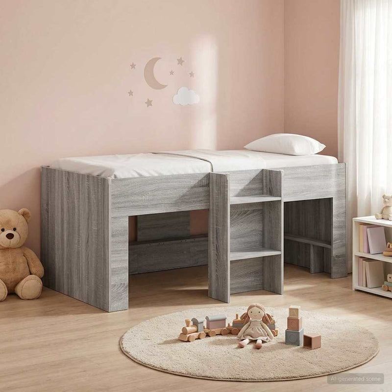 Cadru de Pat Înalț pentru Copii Sonoma gri 80 x 160 cm
