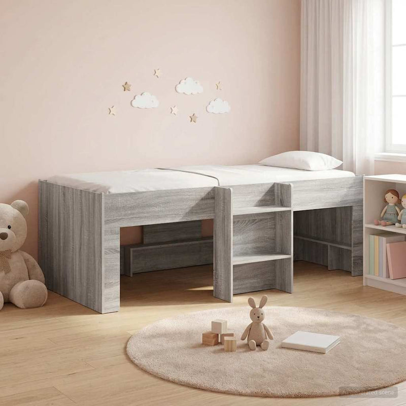 Cadru de Pat Înalț pentru Copii Sonoma gri 90 x 190 cm
