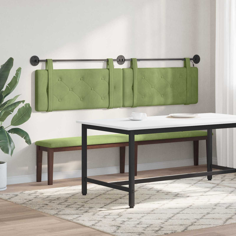 Tăblie de pat suspendată Cu lumină LED Verde deschis Catifea