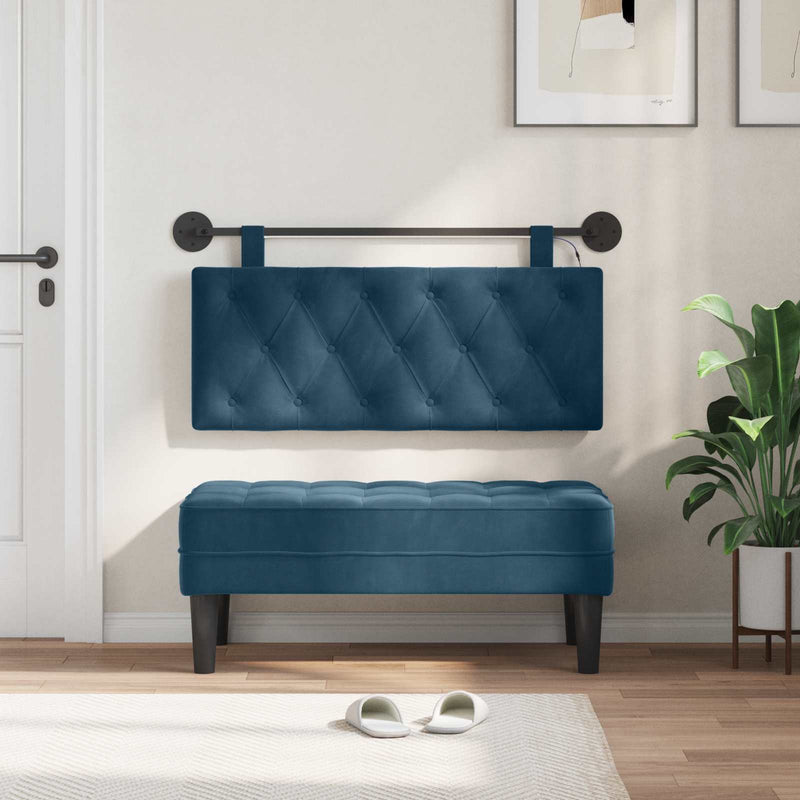 Tăblie de pat suspendată albastru Catifea