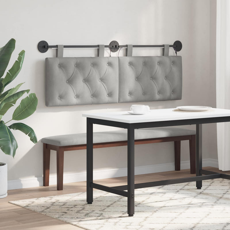 Tăblie de pat suspendată Gri deschis Catifea
