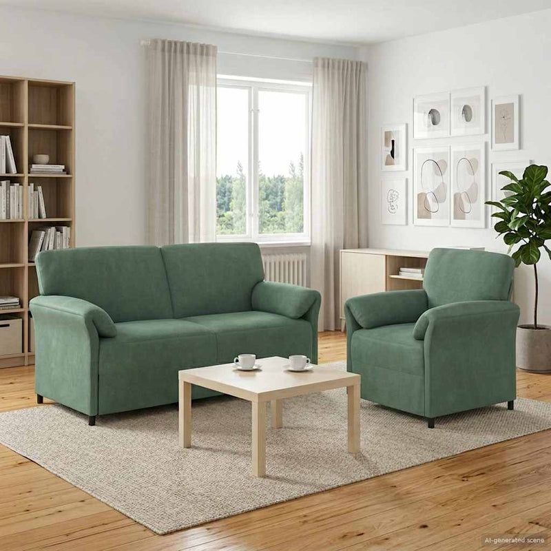 Set de canapea 2 buc. Verde Mării Catifea