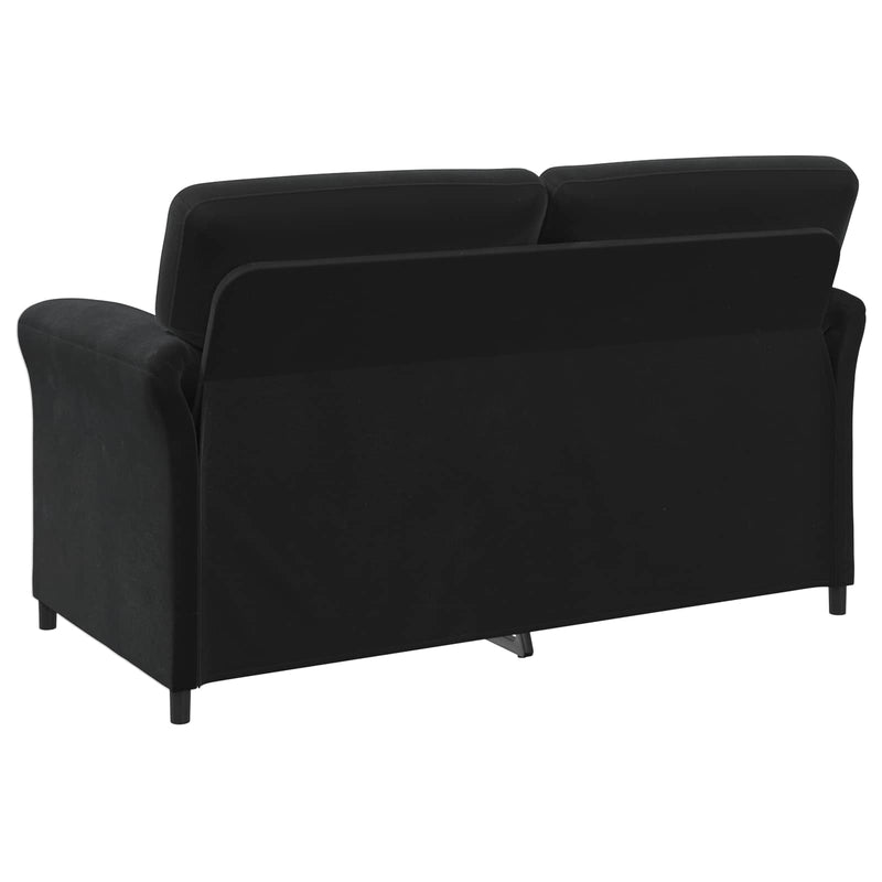 Set de canapea 2 buc. Negru Catifea