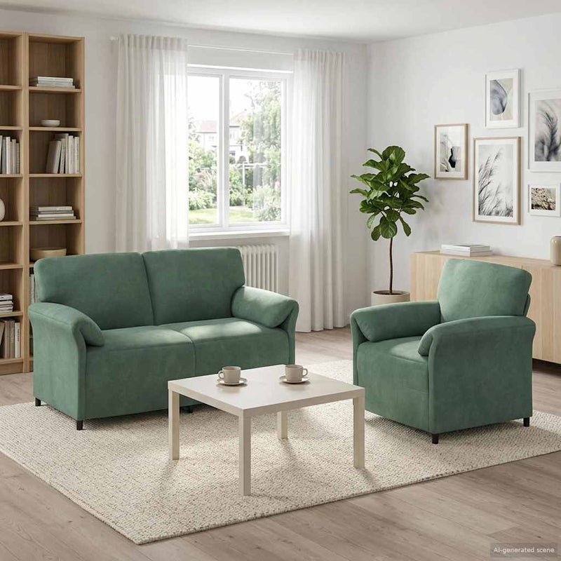 Set de canapea 2 buc. Verde Mării Catifea