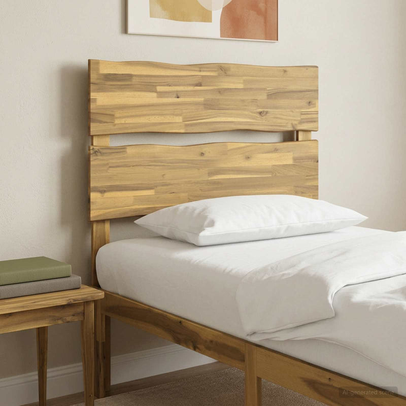 Tăblie de pat cu margini naturale ROSTOCK Alb 75 cm