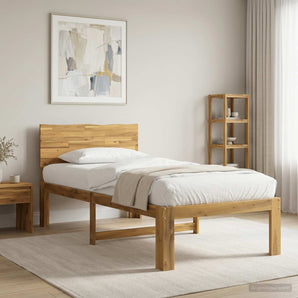 Cadru de pat single cu tablie ROSTOCK Alb 75 x 190 cm