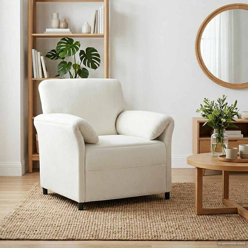 Sofa cu un loc Crem 88 x 83 x 95 cm Catifea