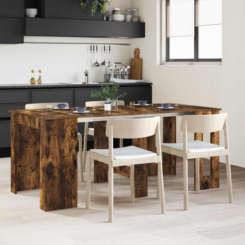 Masă de dining 180 x 85 x 75 cm Lemn prelucrat Stejar fumuriu