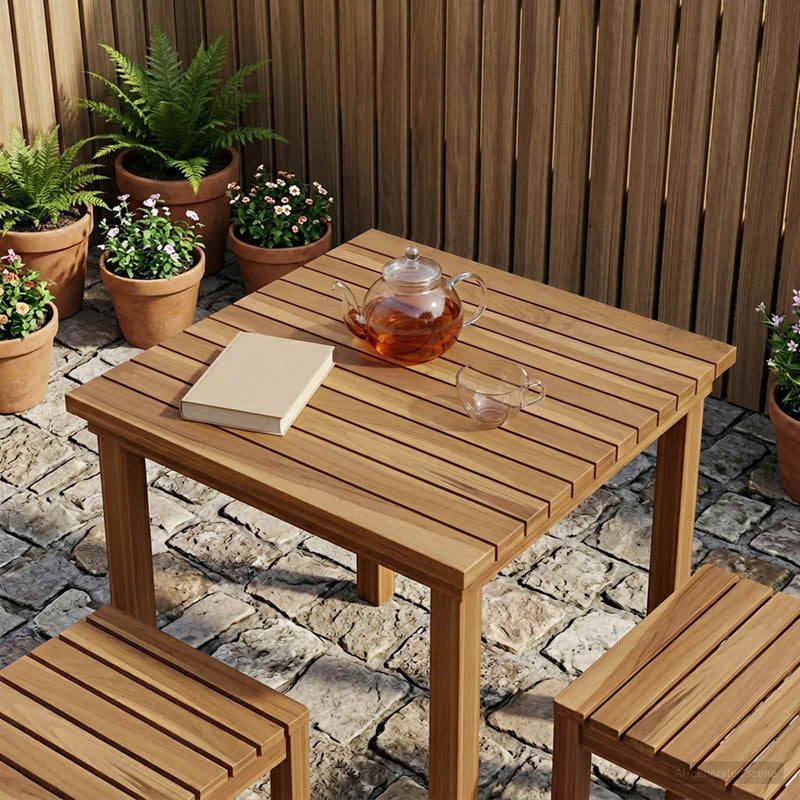 Placă de masă 50 x 50 x 3,5 cm Pătrat Lemn solid de tec natural