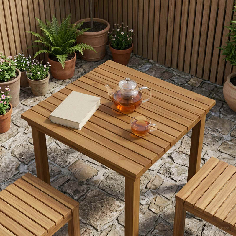 Placă de masă 60 x 60 x 3,5 cm Pătrat Lemn solid de tec natural