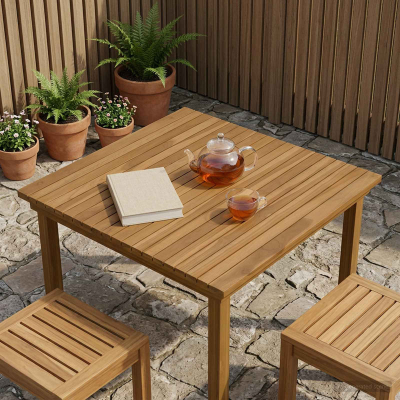 Placă de masă 80 x 80 x 3,5 cm Pătrat Lemn solid de tec natural