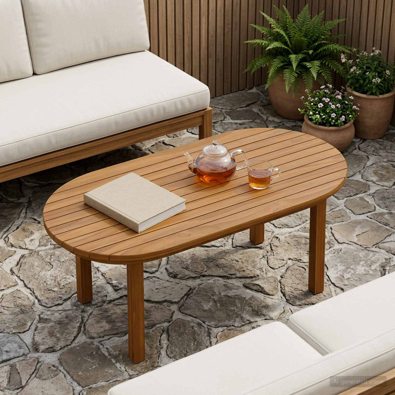 Placă de masă 80 x 40 x 3,5 cm Oval Lemn solid de tec natural