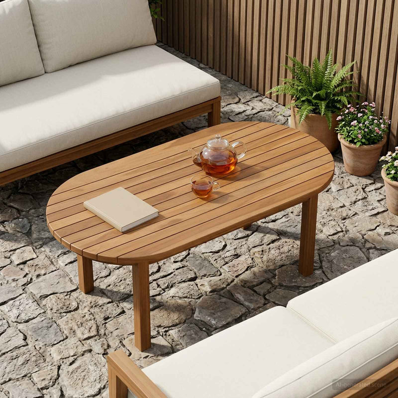 Placă de masă 90 x 45 x 3,5 cm Oval Lemn solid de tec natural