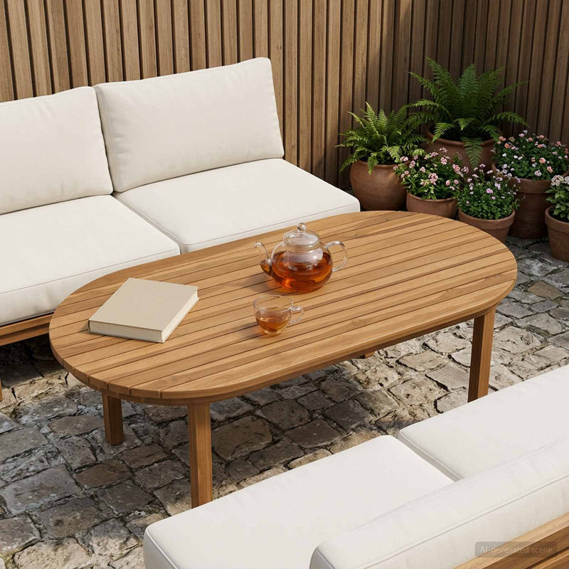 Placă de masă 100 x 50 x 3,5 cm Oval Lemn solid de tec natural