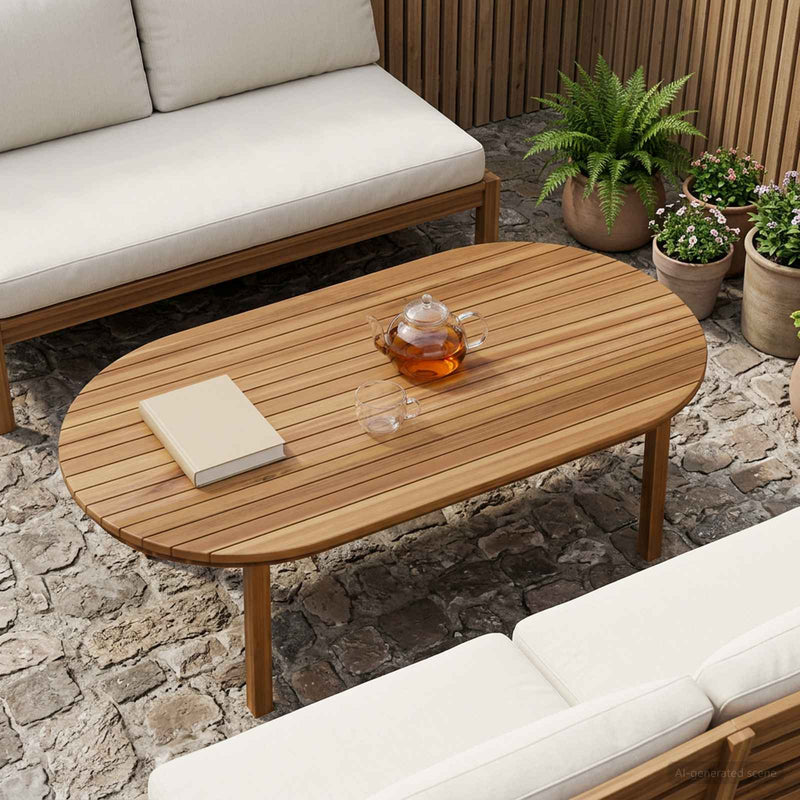Placă de masă 110 x 55 x 3,5 cm Oval Lemn solid de tec natural
