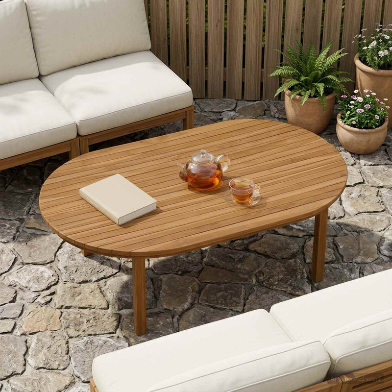 Placă de masă 120 x 70 x 3,5 cm Oval Lemn solid de tec natural