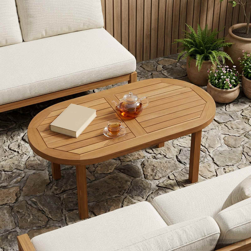 Placă de masă 80 x 40 x 2,5 cm Oval Lemn solid de tec natural