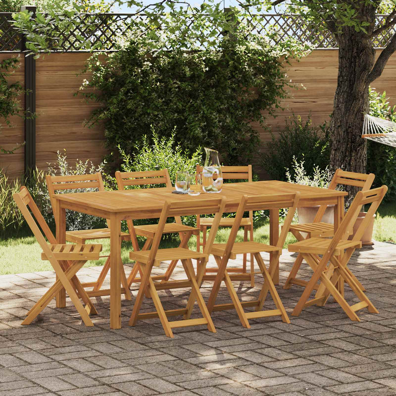 Scaune Bistro pentru Exterior 8 buc. natural